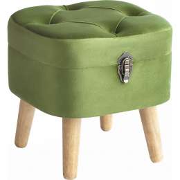 Пуф с крышкой Glasar на ножках зелёный 35х34х36 см