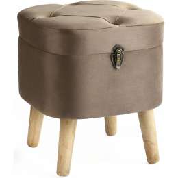 Пуф с крышкой Glasar на ножках коричневый 41х40х45 см