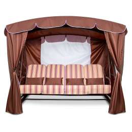 Качели садовые Zalger Garden Брауни 4-х местные шоколадные 265х143х195 см