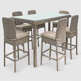 Комплект садовой мебели Yuhang коричневый из 7 предметов