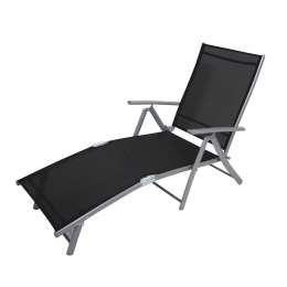 Складной шезлонг Degamo Acapulco серебряный с чёрным 173х64х85 см