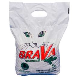 наполнитель BRAVA 5л древесный сосновый