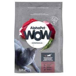 корм для кошек ALPHAPET Wow с говядиной и печенью 350г для домашних