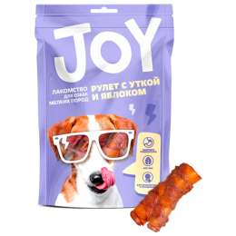 лакомство для собак JOY для мелких пород рулет с уткой и яблоком 60г