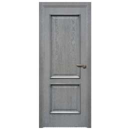полотно дверное РЖЕВДОРС Вельми 1 109 ПГ 600мм Серая патина шпон дуба лак глухое