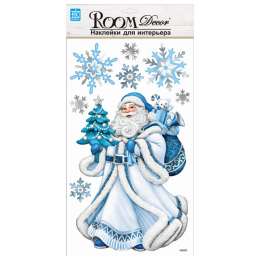 наклейка ROOMDECOR Дед мороз с елочкой 24х41см, арт.RKX8006