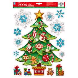 наклейка ROOMDECOR Нарядная елочка 29х41см, арт.WDX1856 D