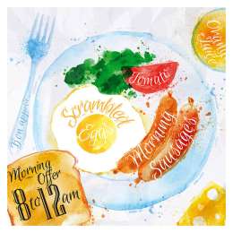 репродукция без рамы POSTERMARKET Декобокс DC-3013 ЗАВТРАК 300х300мм