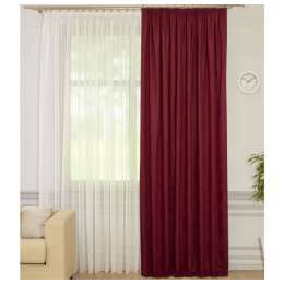 штора портьерная на шт.ленте PIKAMO нубук 200x280см бордовая, арт.С 537906 V42