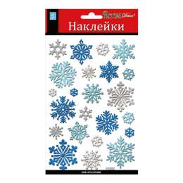 наклейка ROOMDECOR Cнежинки мини 14х21см, арт.CLX5202
