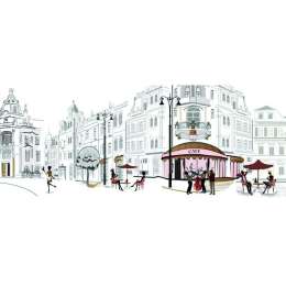 панель кухонная Уличное кафе 3000х600х1,5мм ПВХ