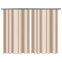 штора портьерная на шт.ленте NAT габардин 145х160см бежевая, арт.80361