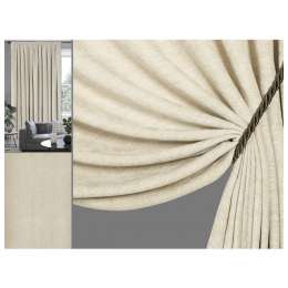 штора портьерная на шт.ленте PIKAMO шенилл 160x280см бежевая, арт.С 537577 V18
