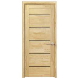 полотно дверное РЖЕВДОРС Eco 9001 ПО 800мм массив сосны без покрытия стекло матовое закаленное
