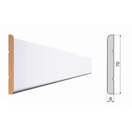 наличник STELLA 70H плоский белый 2200х70х8мм МДФ ламинированный
