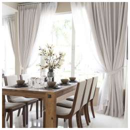 комплект штор на шт.ленте ВОЛШЕБНАЯ НОЧЬ рогожка 165Х270см 2шт экрю, арт.721876