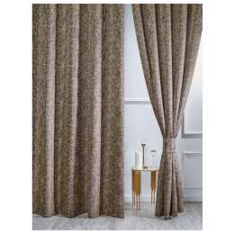 комплект штор на шт.ленте SANPA Лорин жаккард 200х300см 2шт с подхв.коричневый, арт.TR018158
