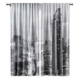 комплект штор на шт.ленте Nat Вечерний город  габардин 145x265см 2шт серый, арт.77601