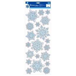 наклейка ROOMDECOR Снежинки с блестками 21х53см, арт.WDX3224 B