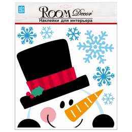 наклейка ROOMDECOR Снеговик-шпион  31х31см, арт.RKX8604