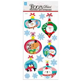 наклейка ROOMDECOR Елочные игрушки  18х35см, арт.RKX8806