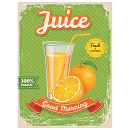 постер АПЕЛЬСИНОВЫЙ СОК декопанно 300х400мм
