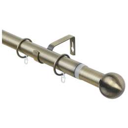 карниз телескоп. 1-рядный ARTTEX 160-300см 16/19мм золото антик наконечник шар мини, арт.95.650.1