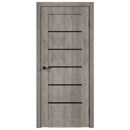 полотно дверное VELLDORIS Linea 1 Сталь стекло Лакобель чёрное 200х70см ПВХ